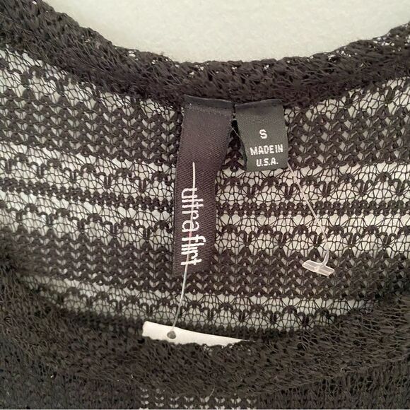 Ultra Flirt Juniors Scoop Neck Knit Short Sleeve Cold Shoulder Midi Swim CoverUp - Picture 2 of 3